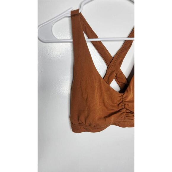 Offline by Aerie Sports Bra Womens Large Brown Real Me Stretch Criss Cross Back - Picture 3 of 4